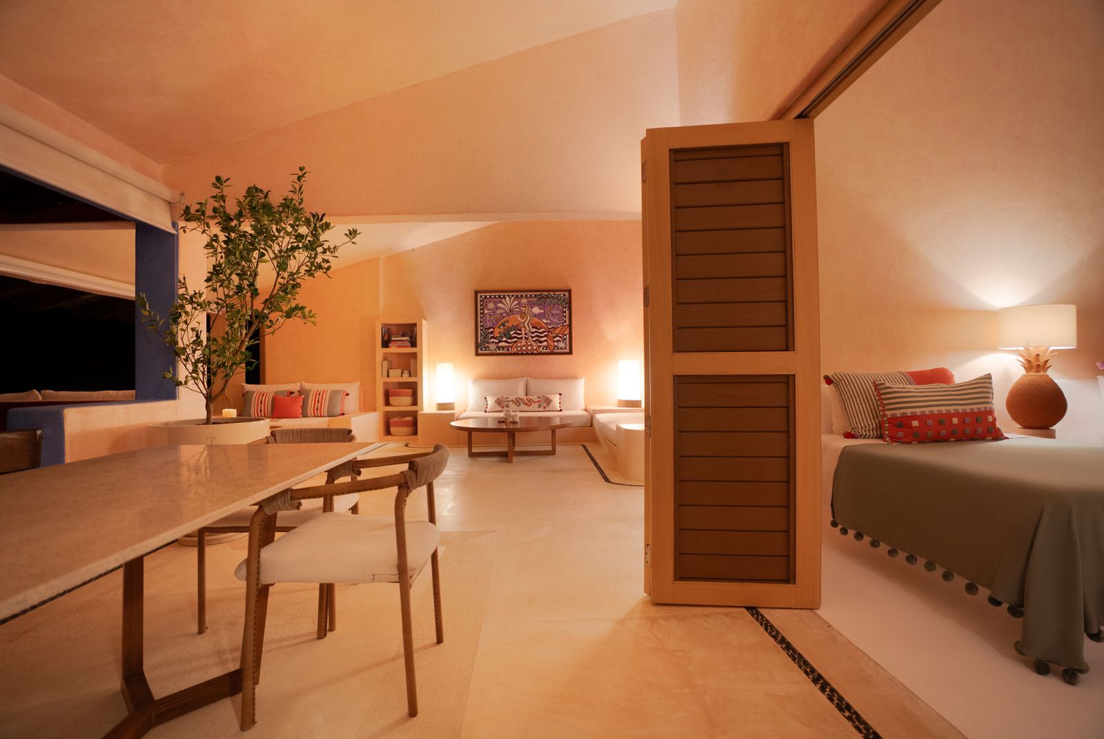 Living room at night